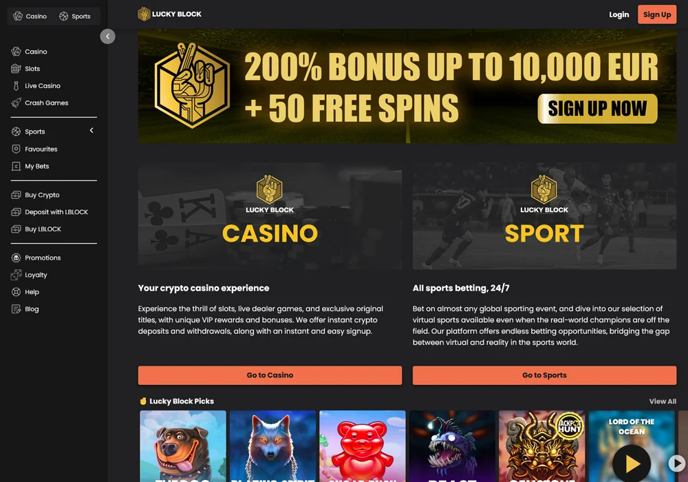 Lucky Block is another one of our favourite crypto casinos!